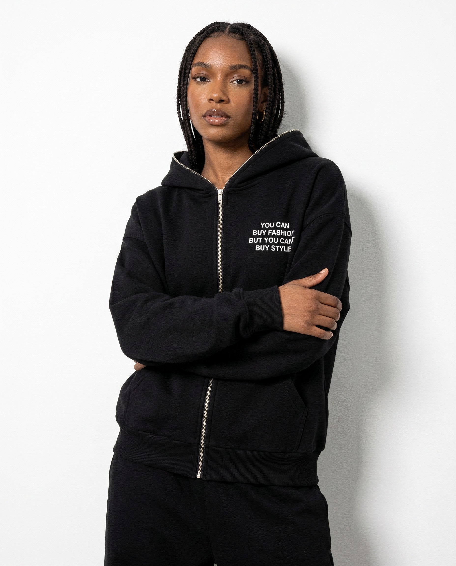 You Can't Buy Style Full-Zip Hoodie - Editorial Image