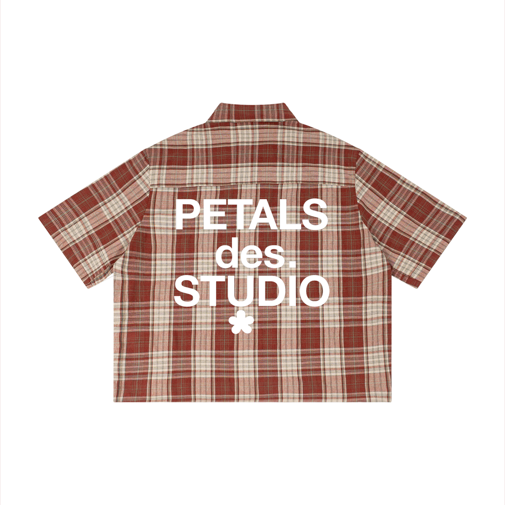 PDS Chex Boxy Button Up in Red/Cream