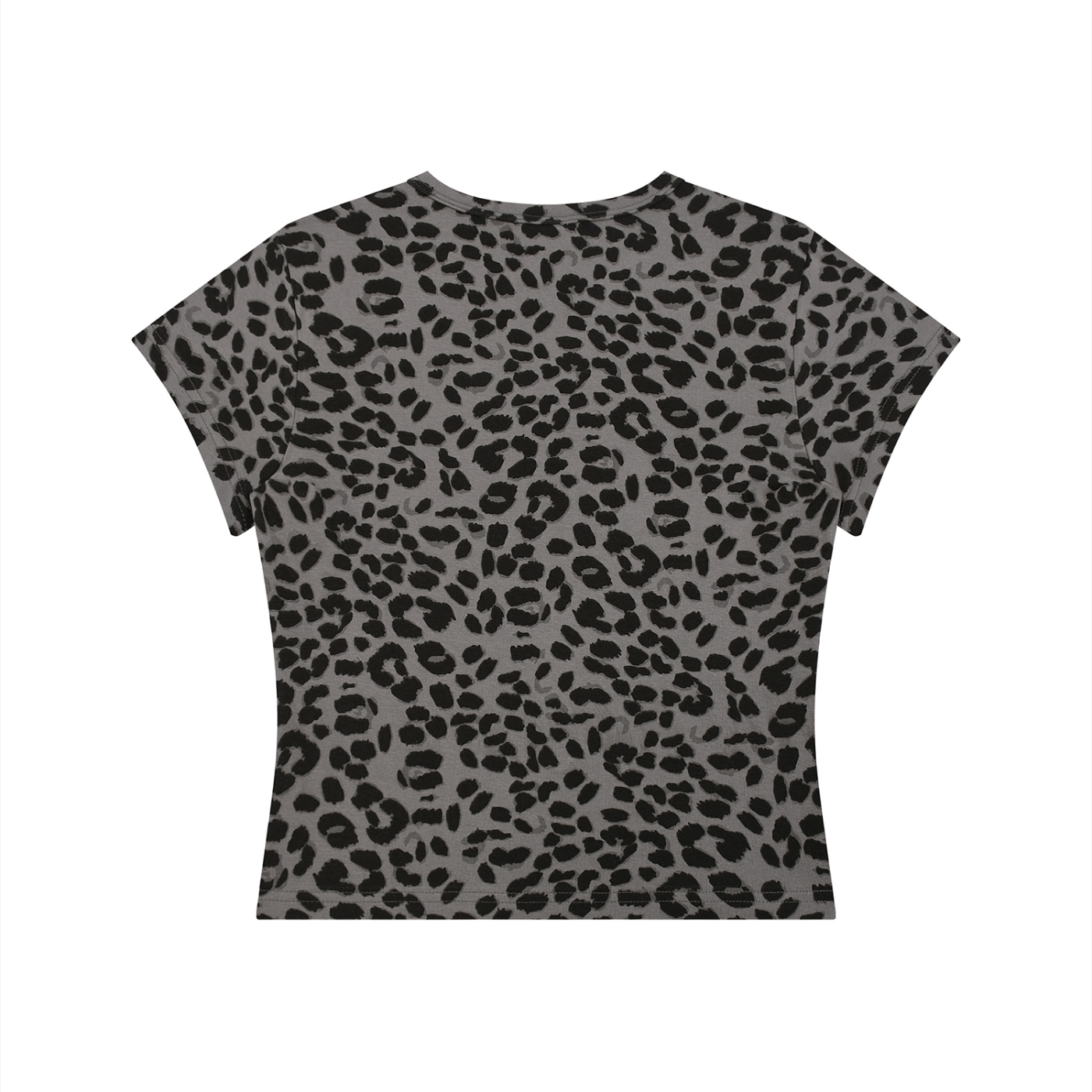 Leopard Spots Women's Crop Tee in Grey