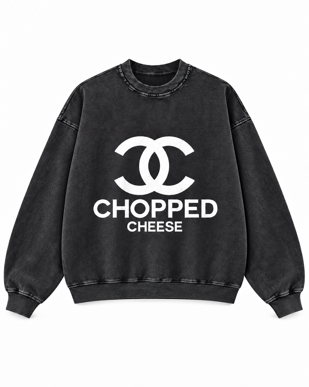 Chopped Cheese Vintage Washed Sweater in Black