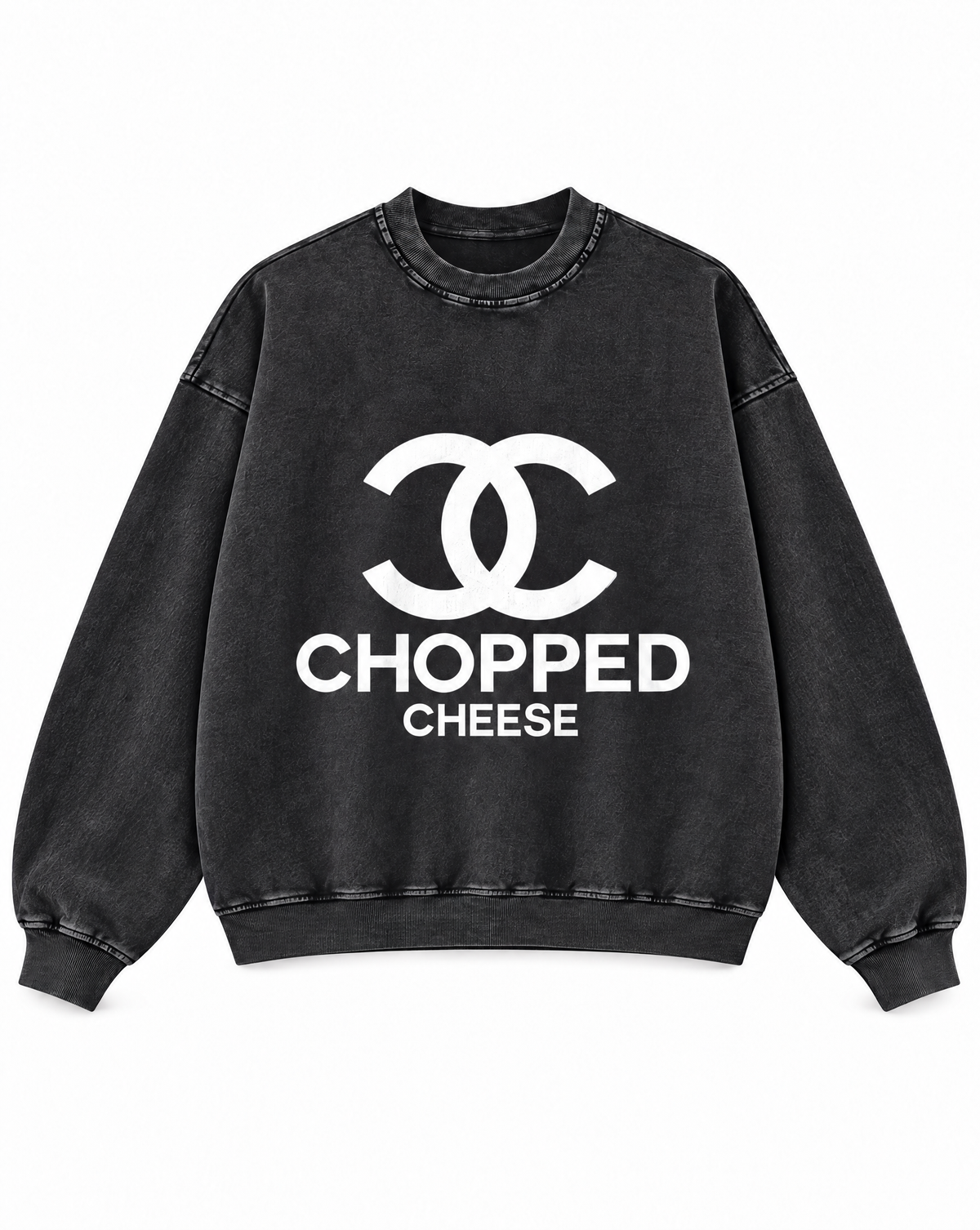 Chopped Cheese Vintage Washed Sweater in Black