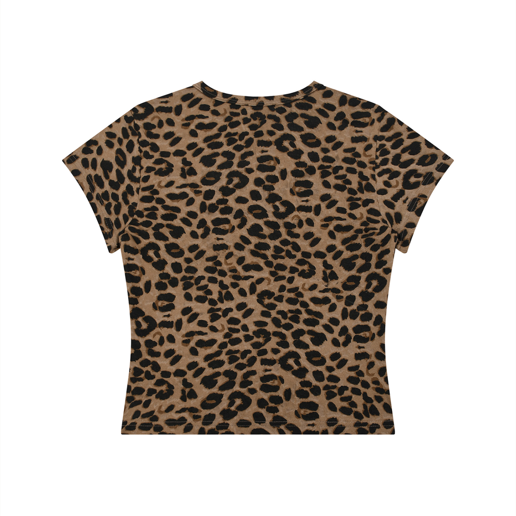 Leopard Spots Women's Crop Tee in Brown