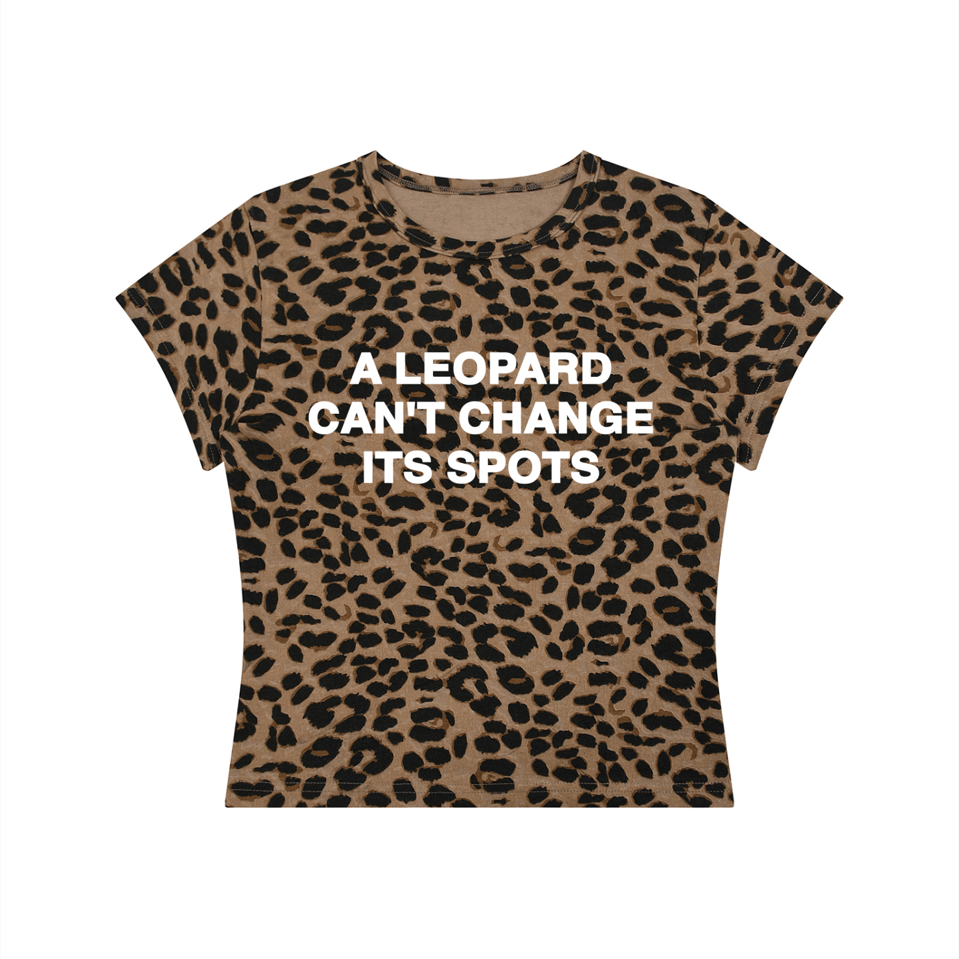 Leopard Spots Women's Crop Tee in Brown