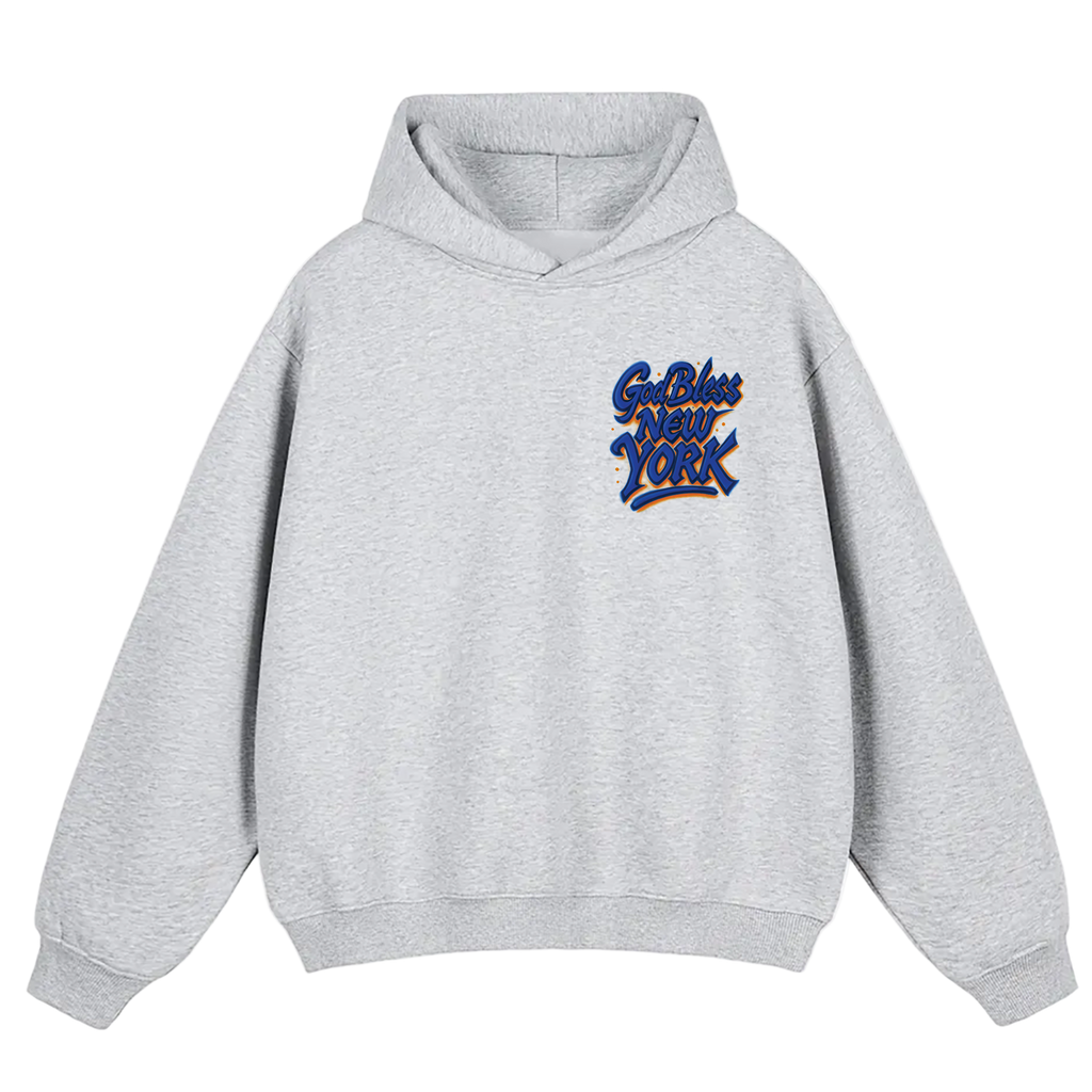 God Bless New York Hoodie in Grey