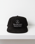 MBFW Corduroy Hat in Black — White Wall Front