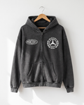 MB Tribute Zip-Up Boxy Hoodie — White Wall Front