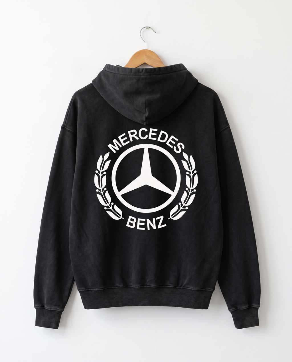 MB Tribute Zip-Up Boxy Hoodie — White Wall Back