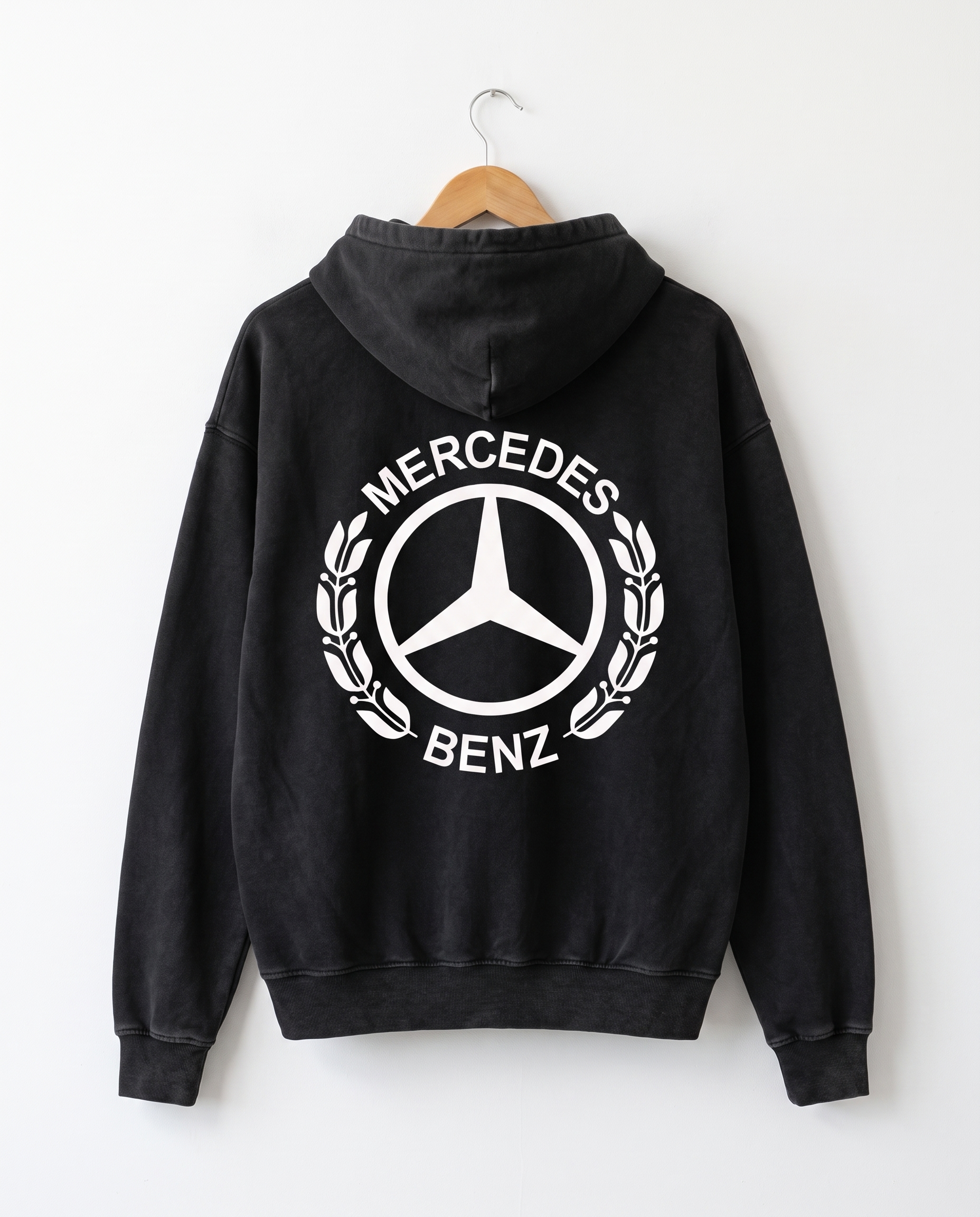MB Tribute Zip-Up Boxy Hoodie — White Wall Back