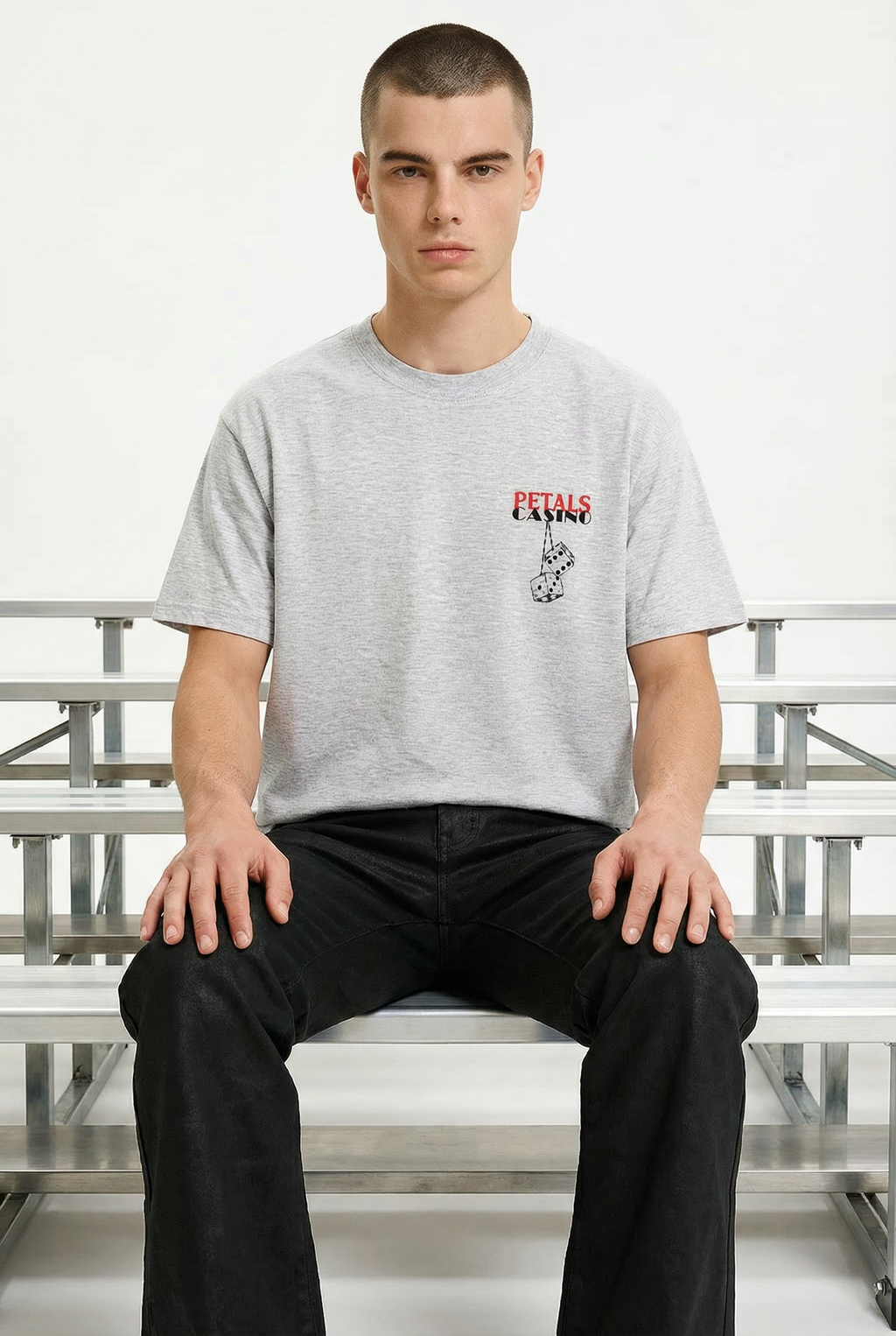 Petals Casino Tee in Ash