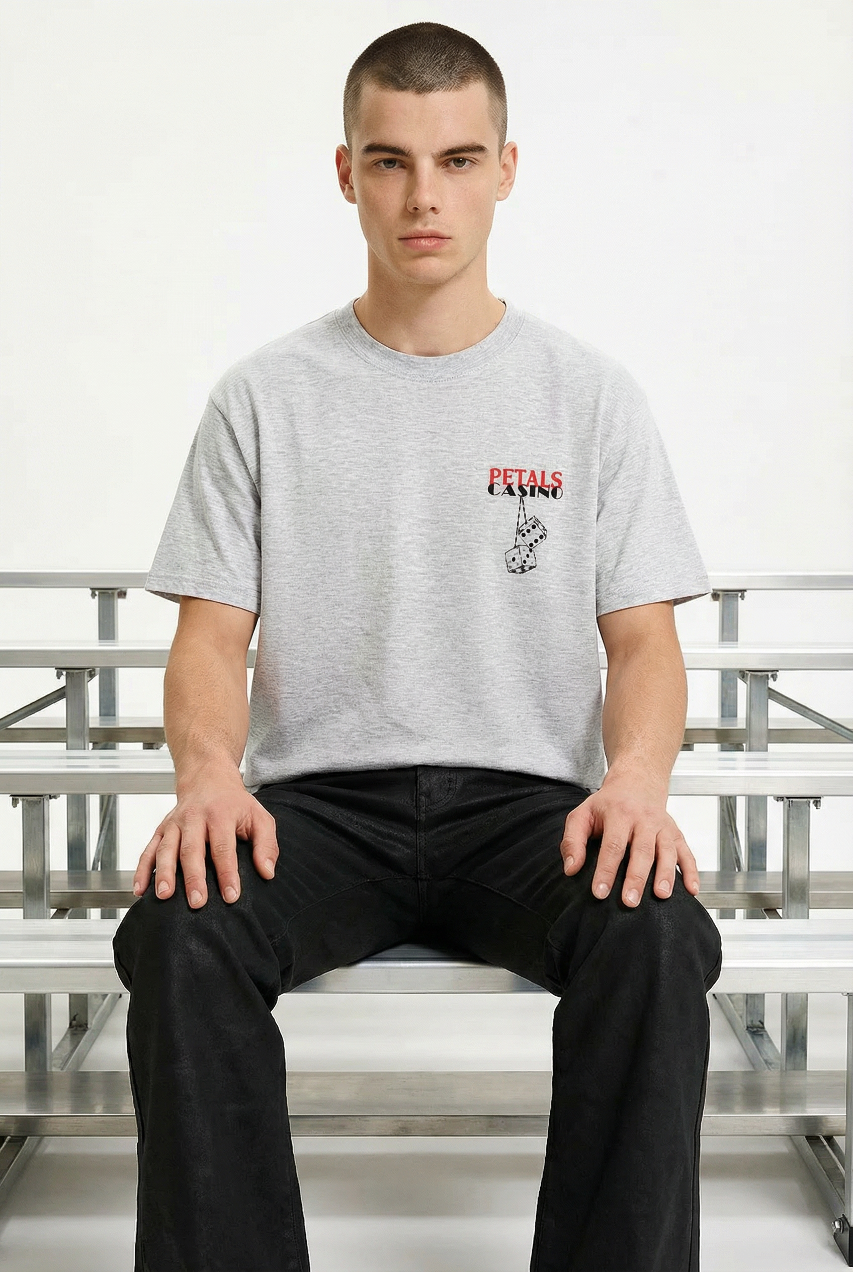 Petals Casino Tee in Ash