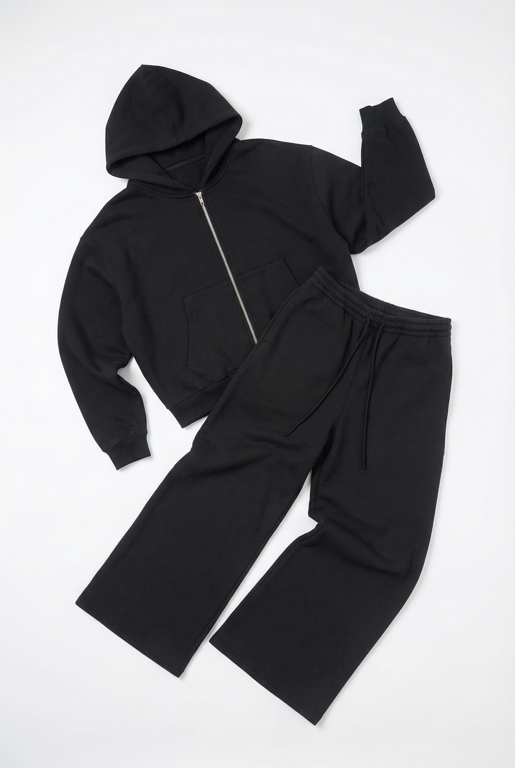 CORE: 380 GSM Box Zip Hoodie in Black