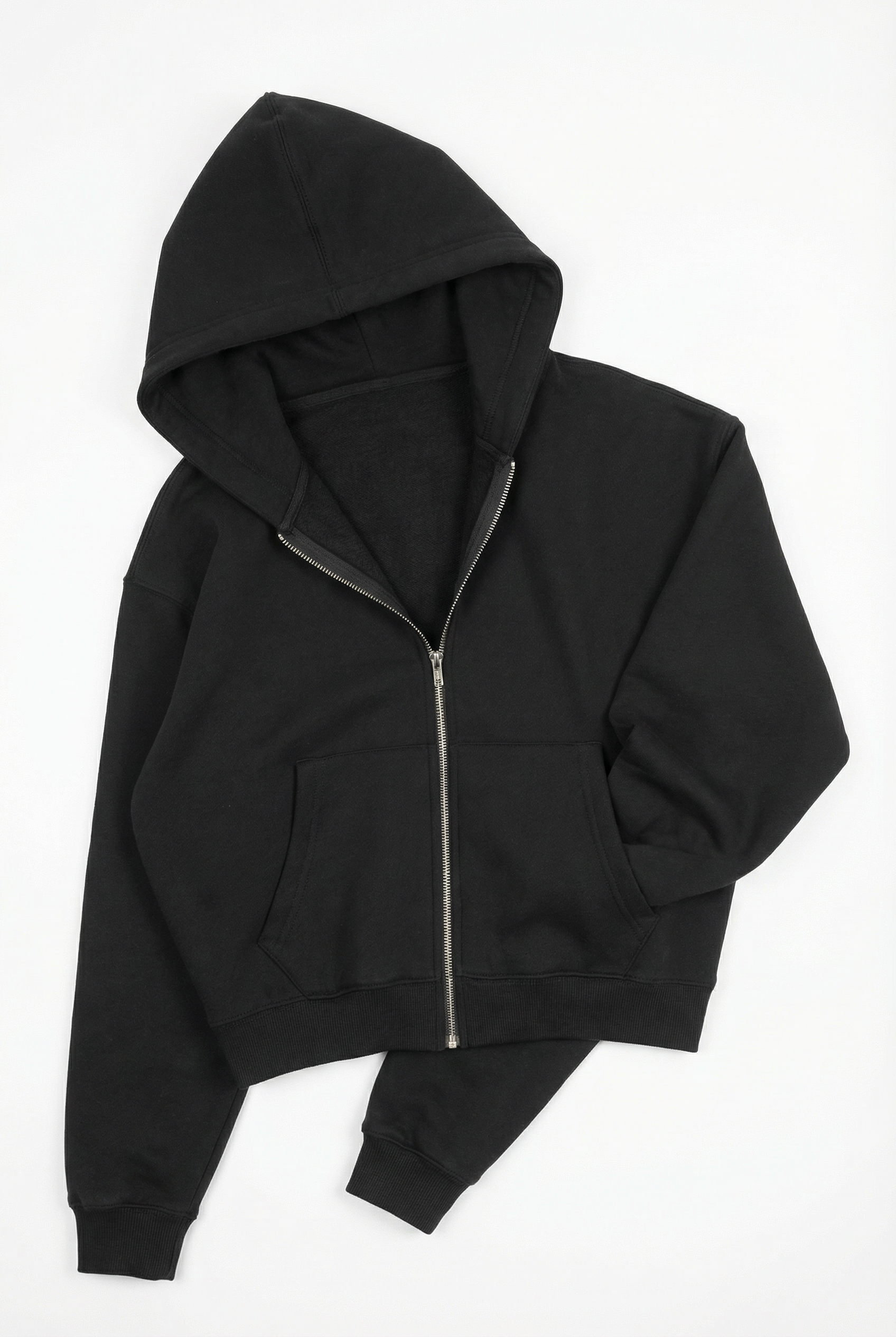 CORE: 380 GSM Box Zip Hoodie in Black