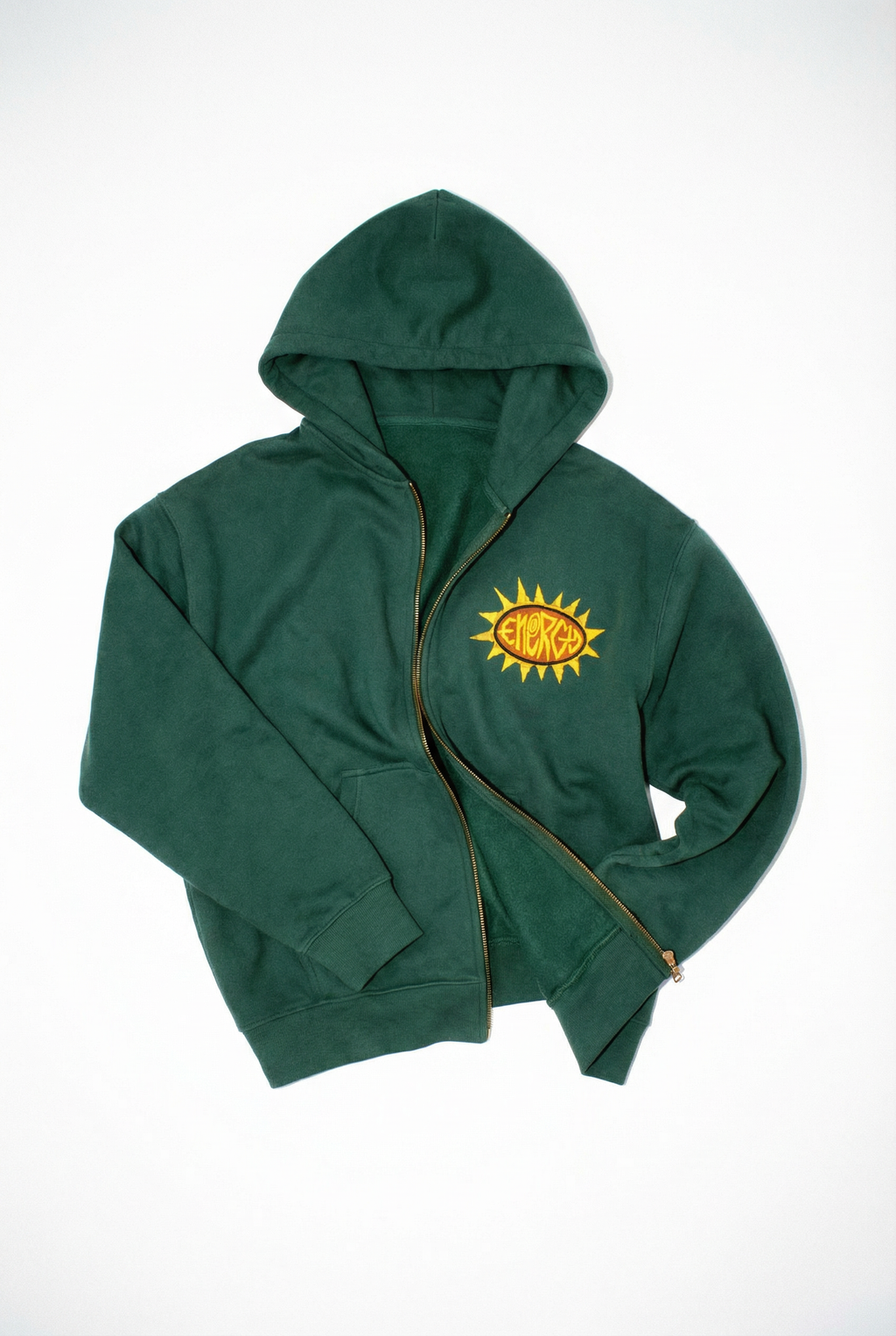Energy Boxy Zip Hoodie in Green