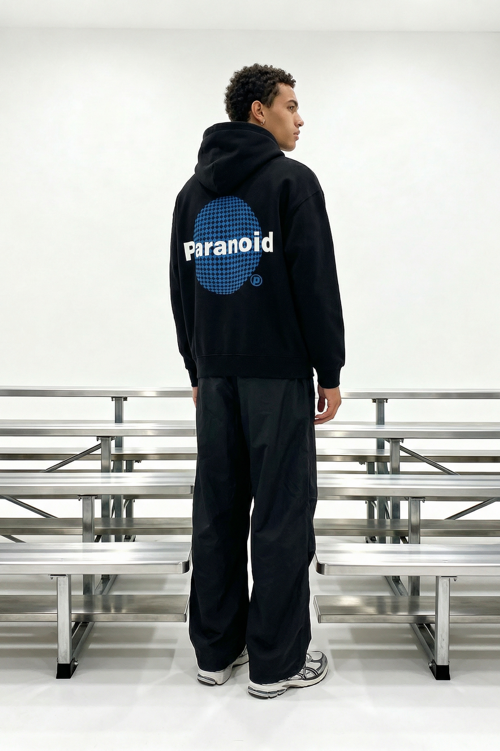 Paranoid Boxy Hoodie in Black