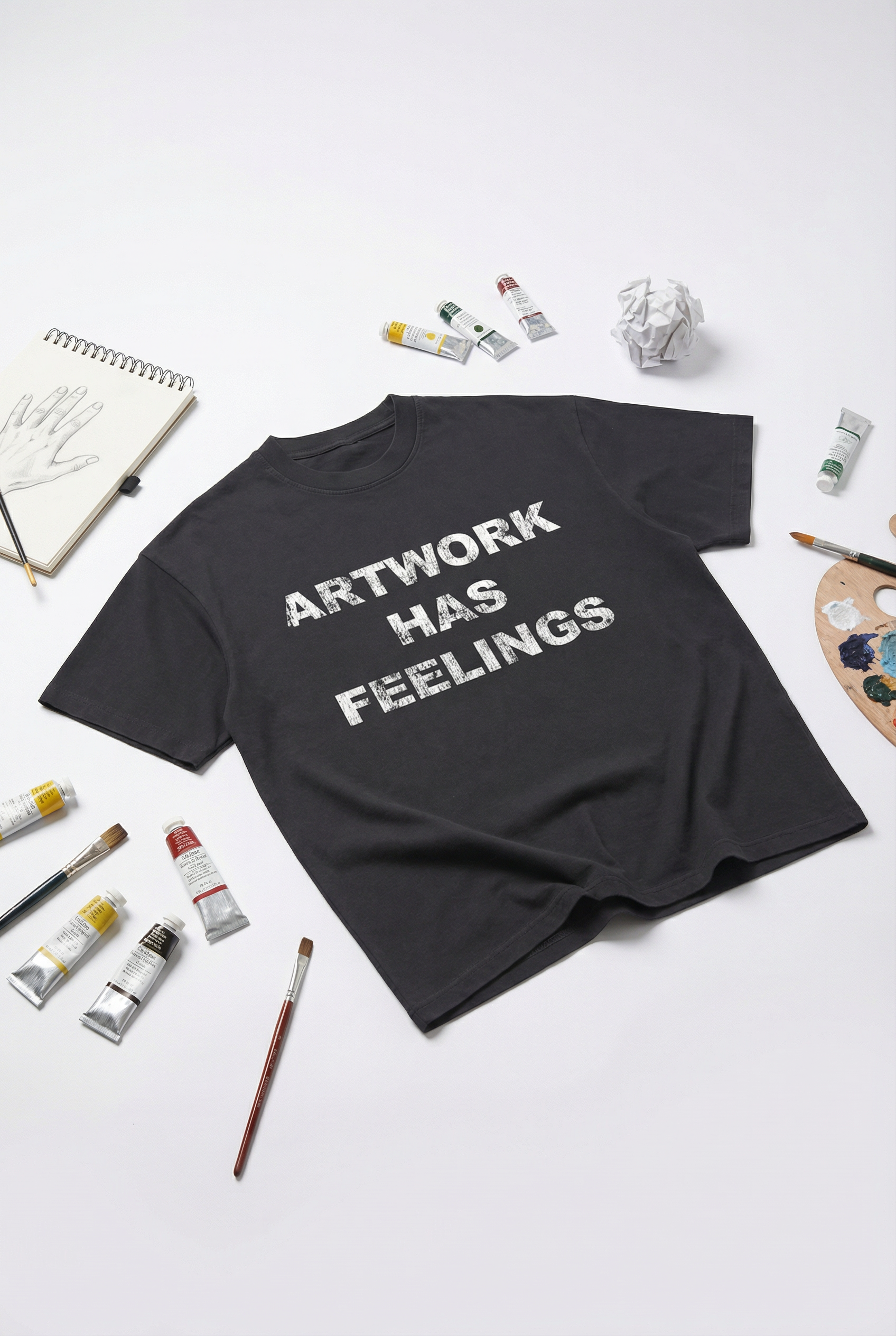 Artwork Has Feelings Vintage Tee in Black