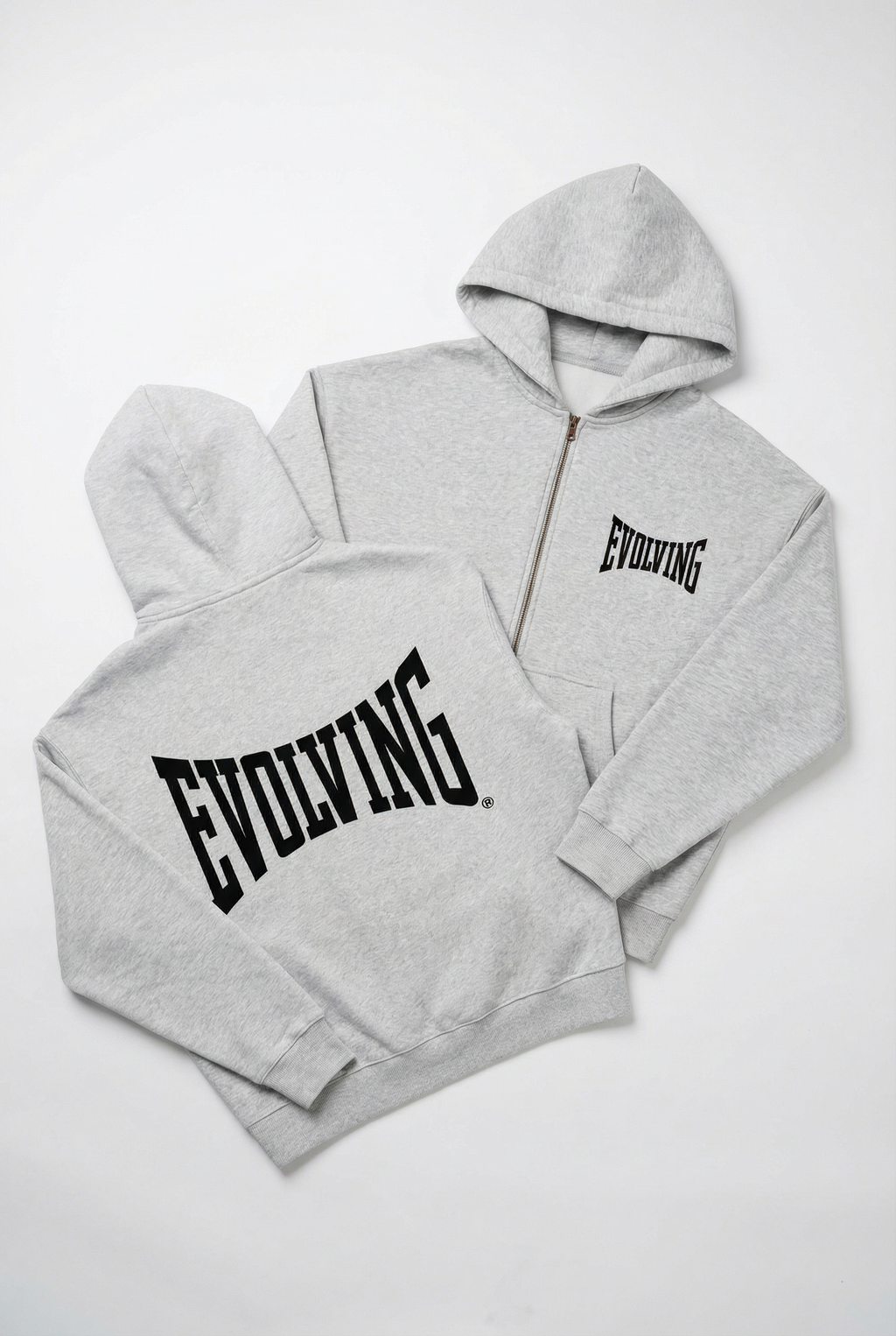 Evolving Boxy Zip Hoodie in Grey