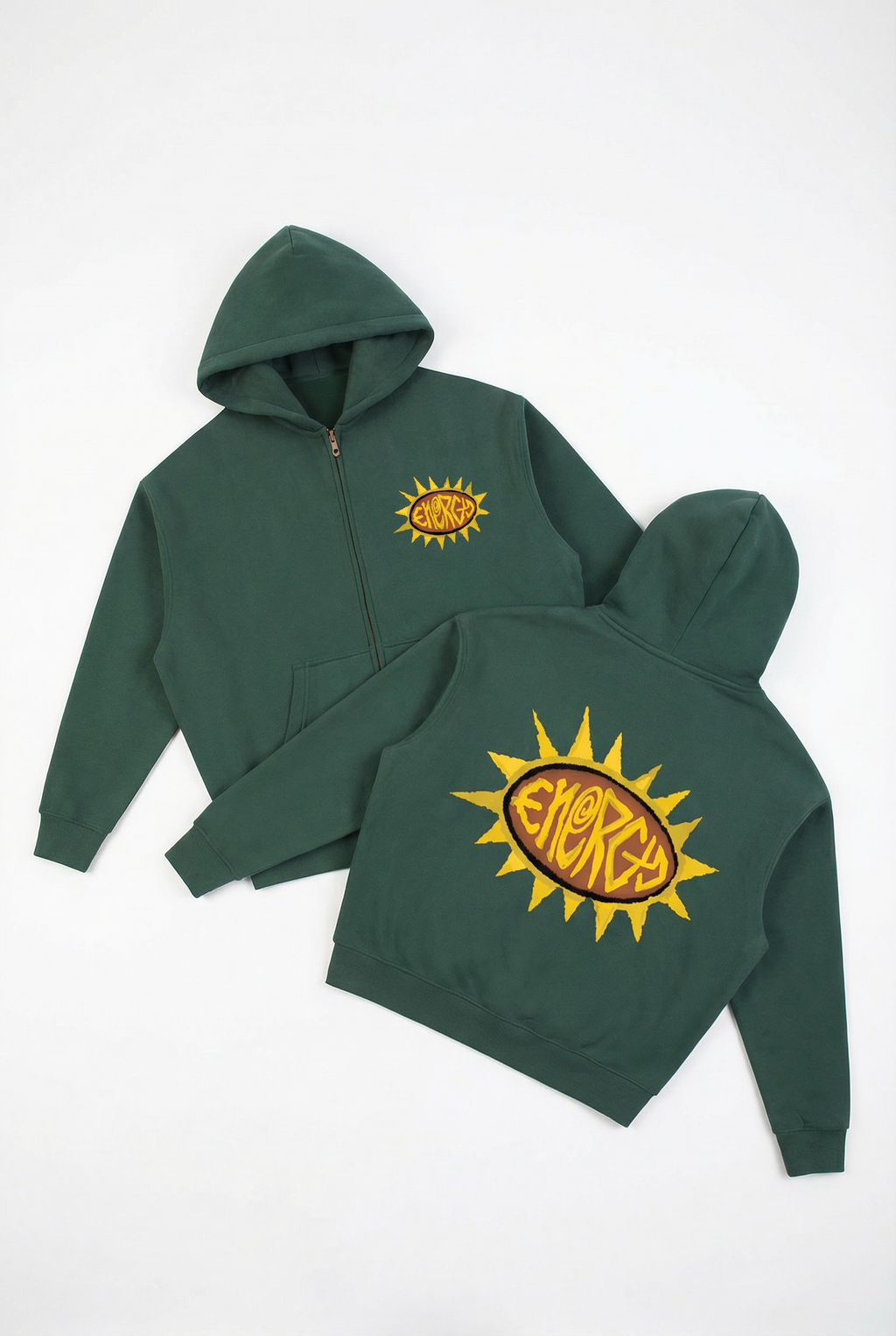 Energy Boxy Zip Hoodie in Green