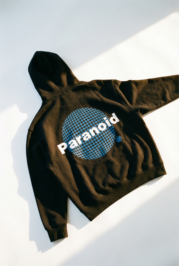 Paranoid Boxy Hoodie in Black