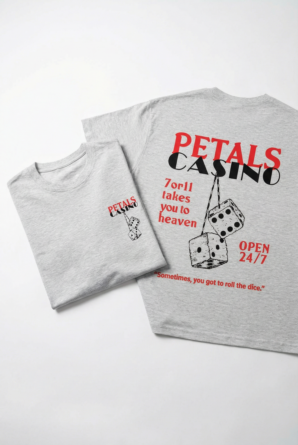 Petals Casino Tee in Ash