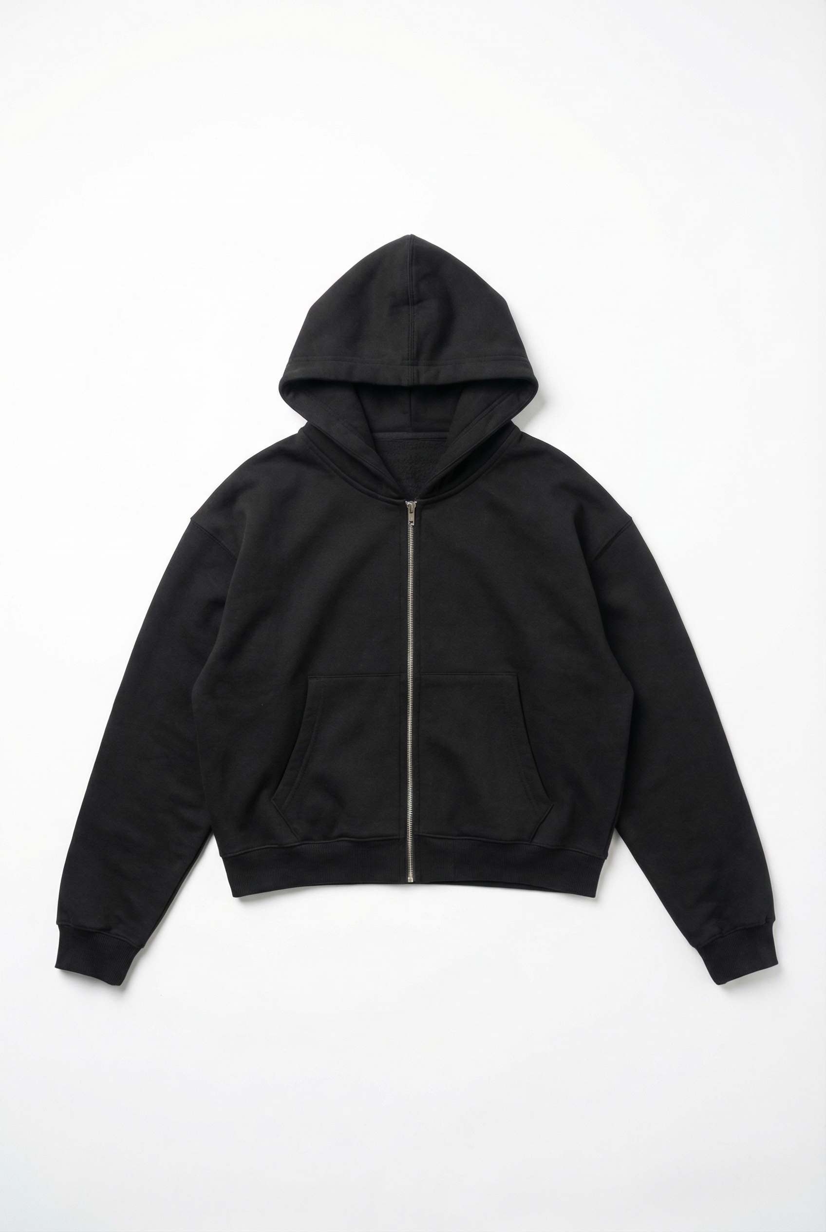 CORE: 380 GSM Box Zip Hoodie in Black