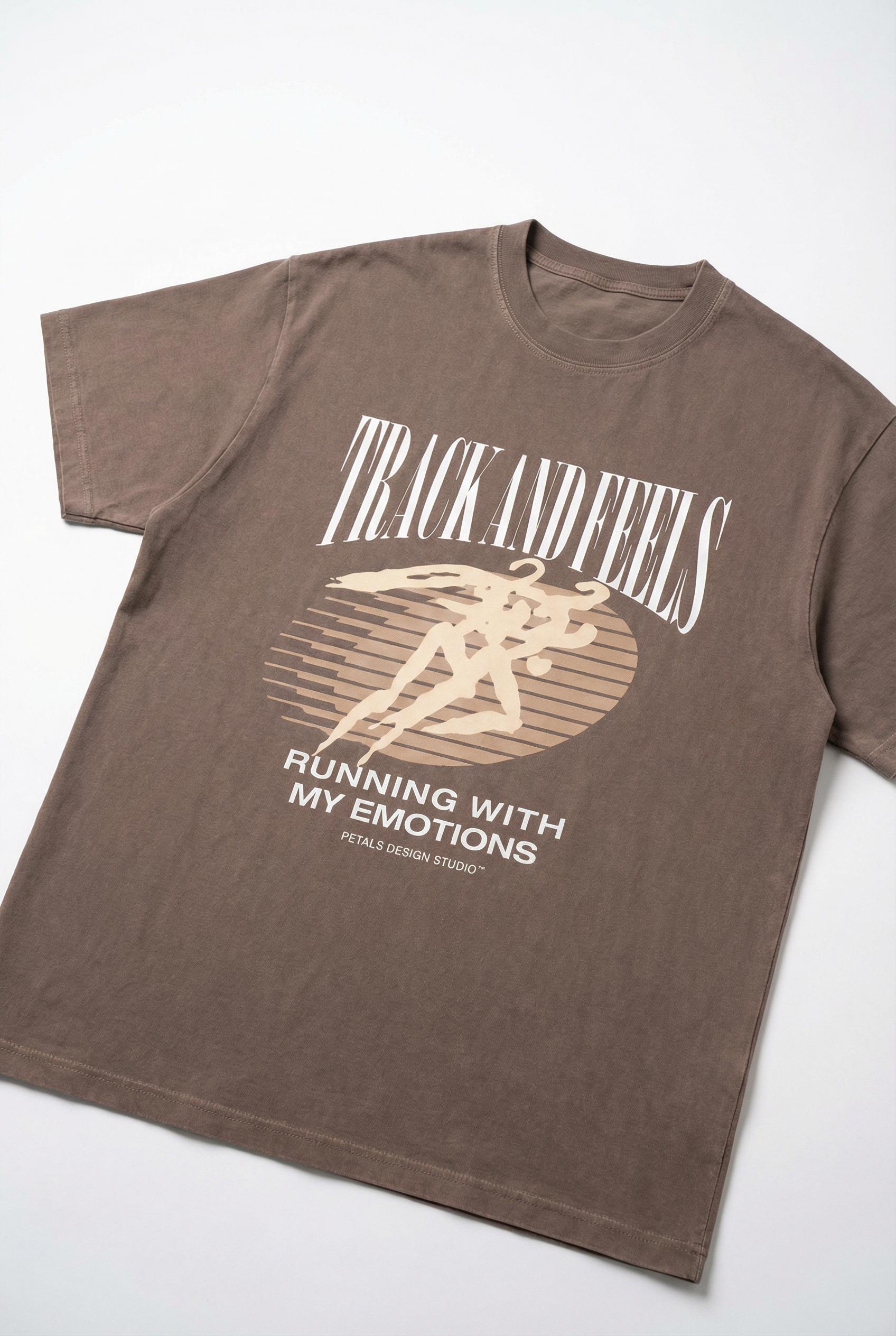 Track & Feels Vintage Brown Oversized Tee