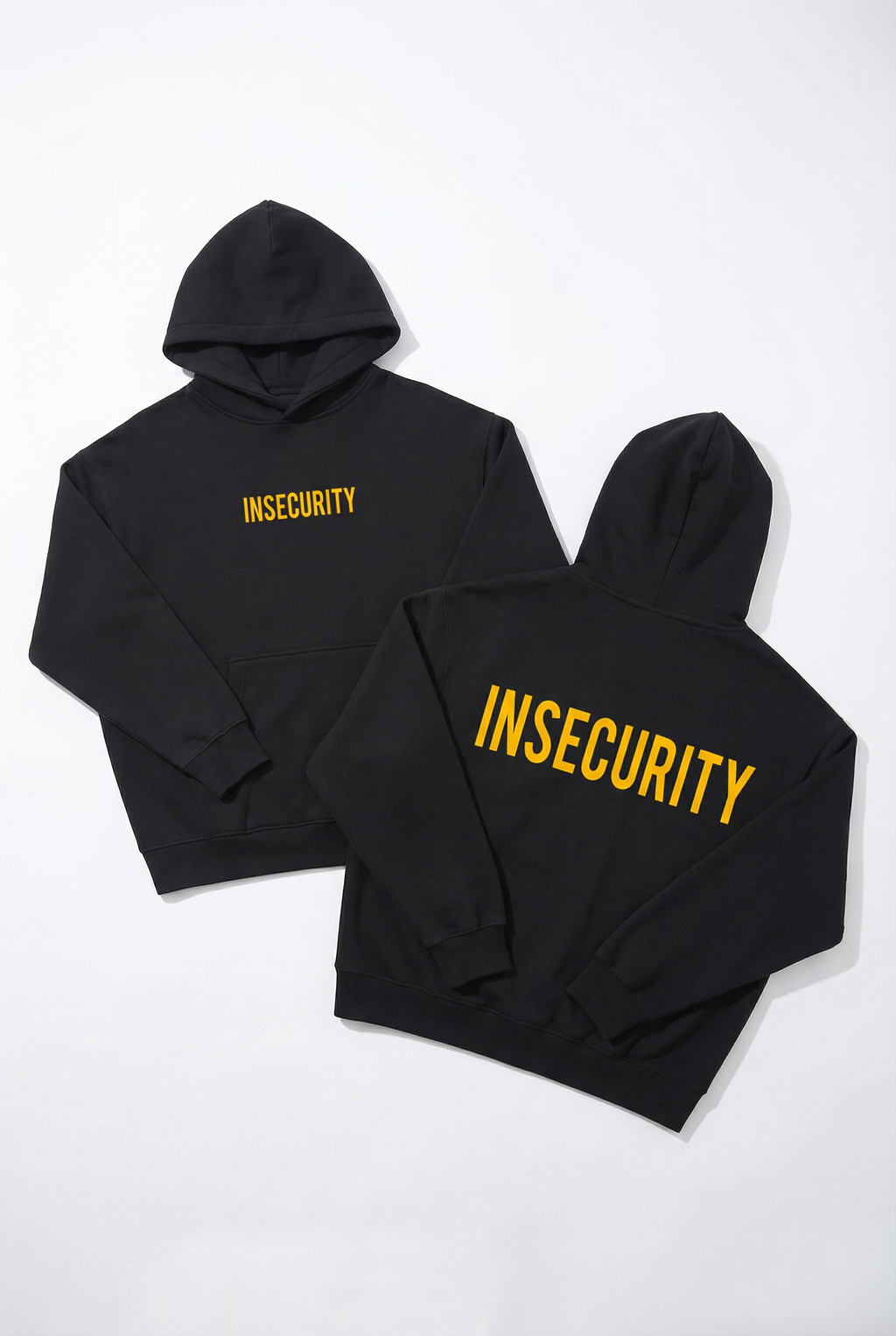 Insecurity Boxy Hoodie in Black