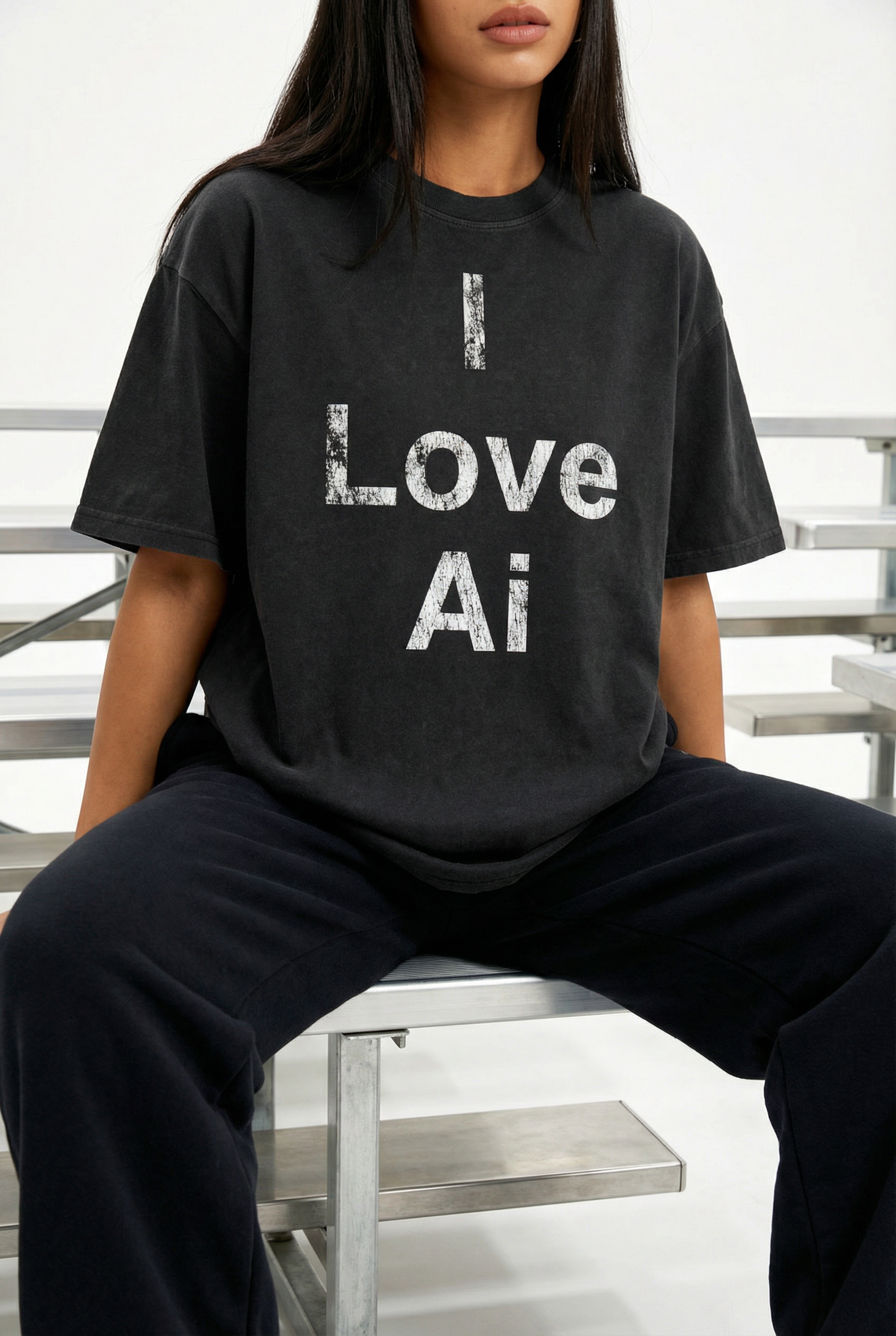 I Love Ai Vintage Washed Tee