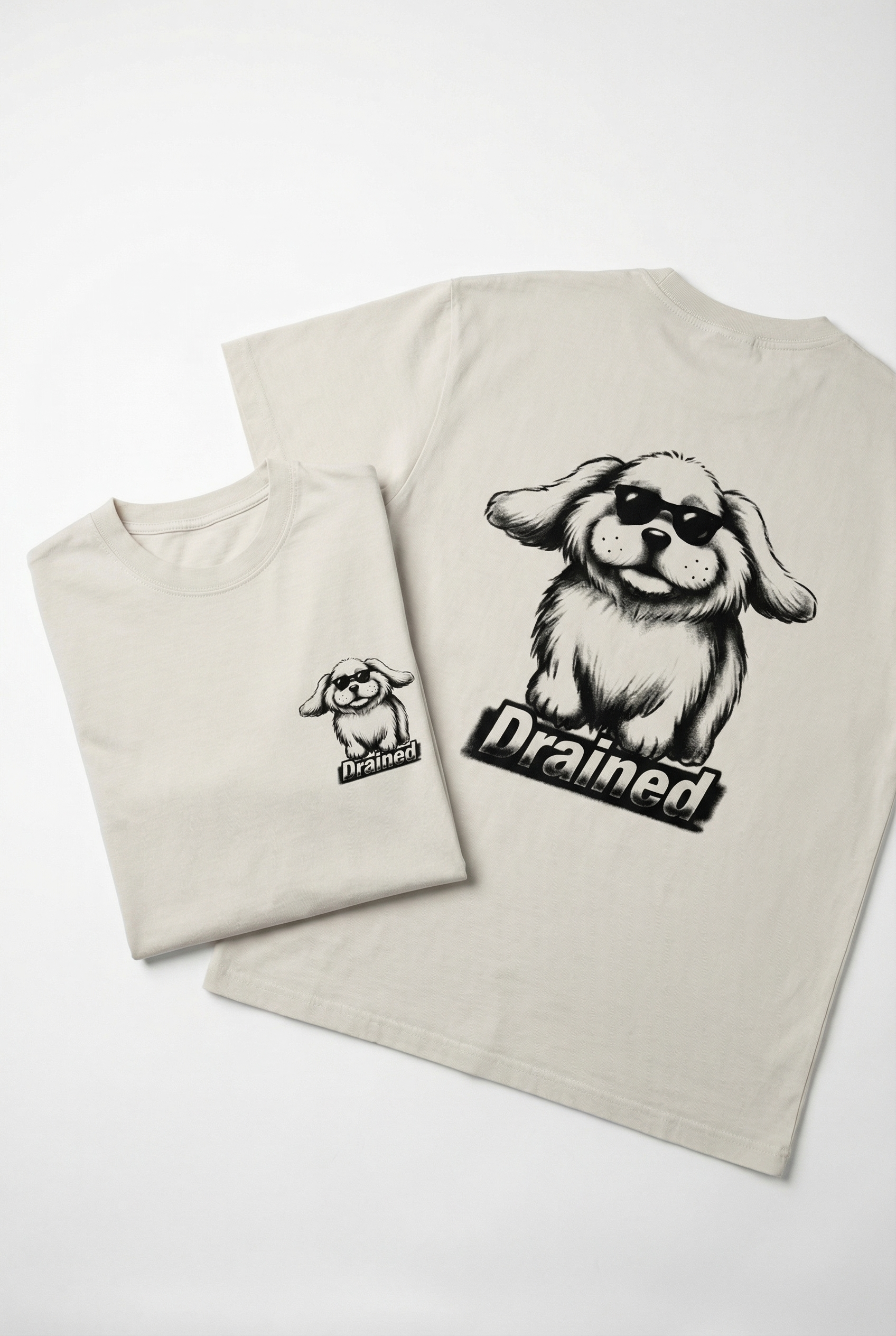 Drained Vintage White Oversized Tee