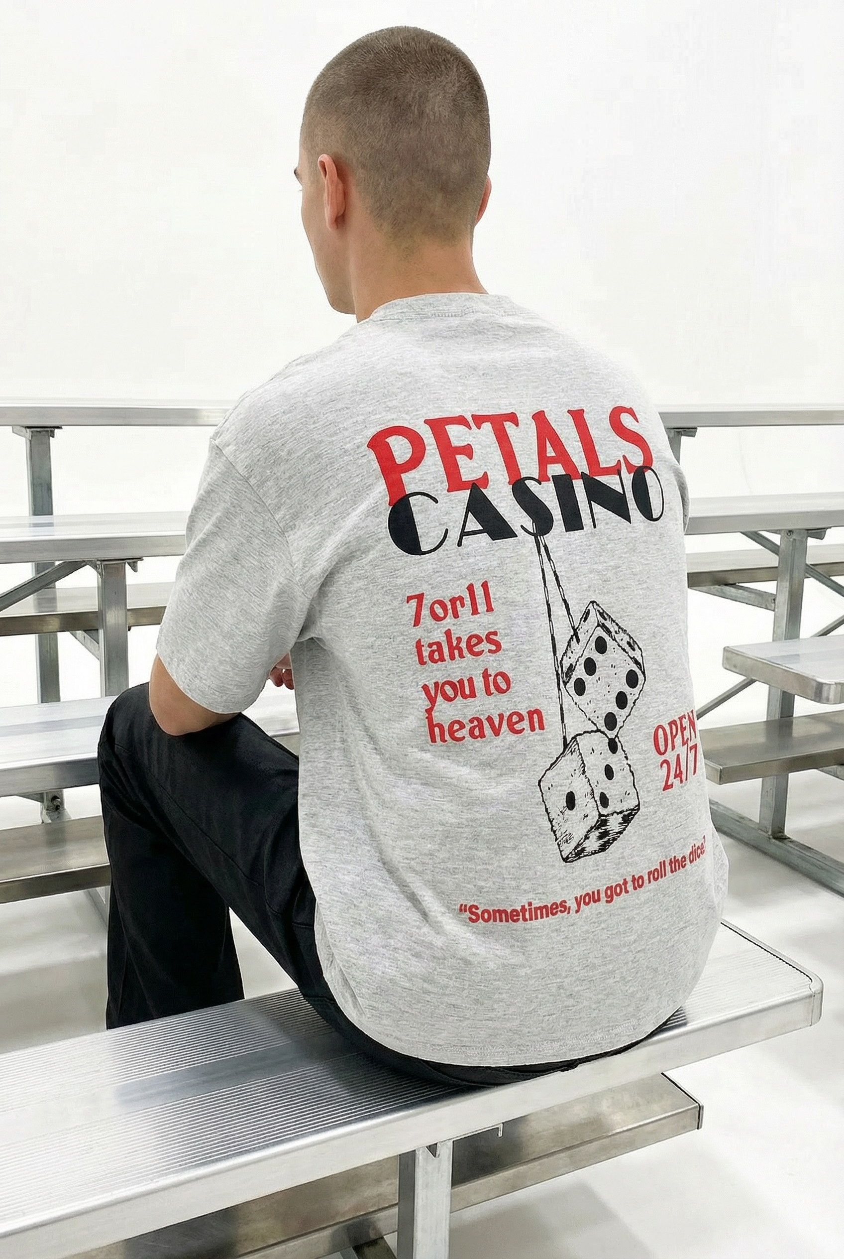 Petals Casino Tee in Ash