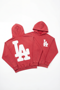 Inflated LA Vintage Washed Hoodie in Red
