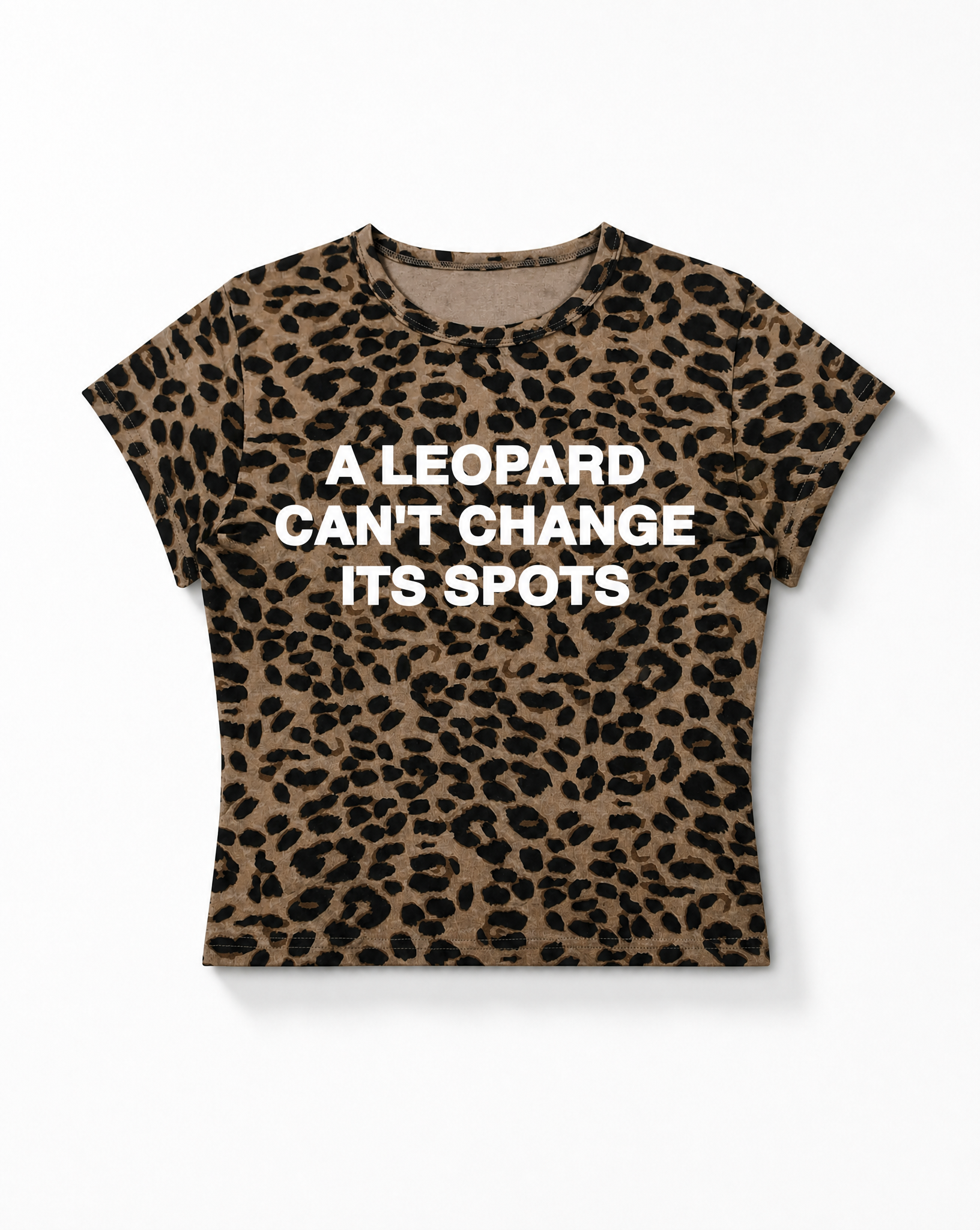 Leopard Spots Women's Crop Tee in Brown