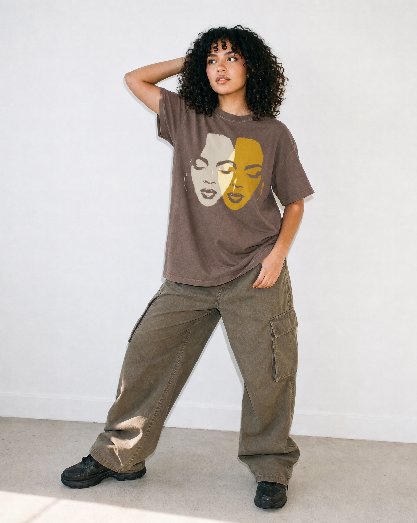 Lost Ones Vintage Washed Tee in Brown