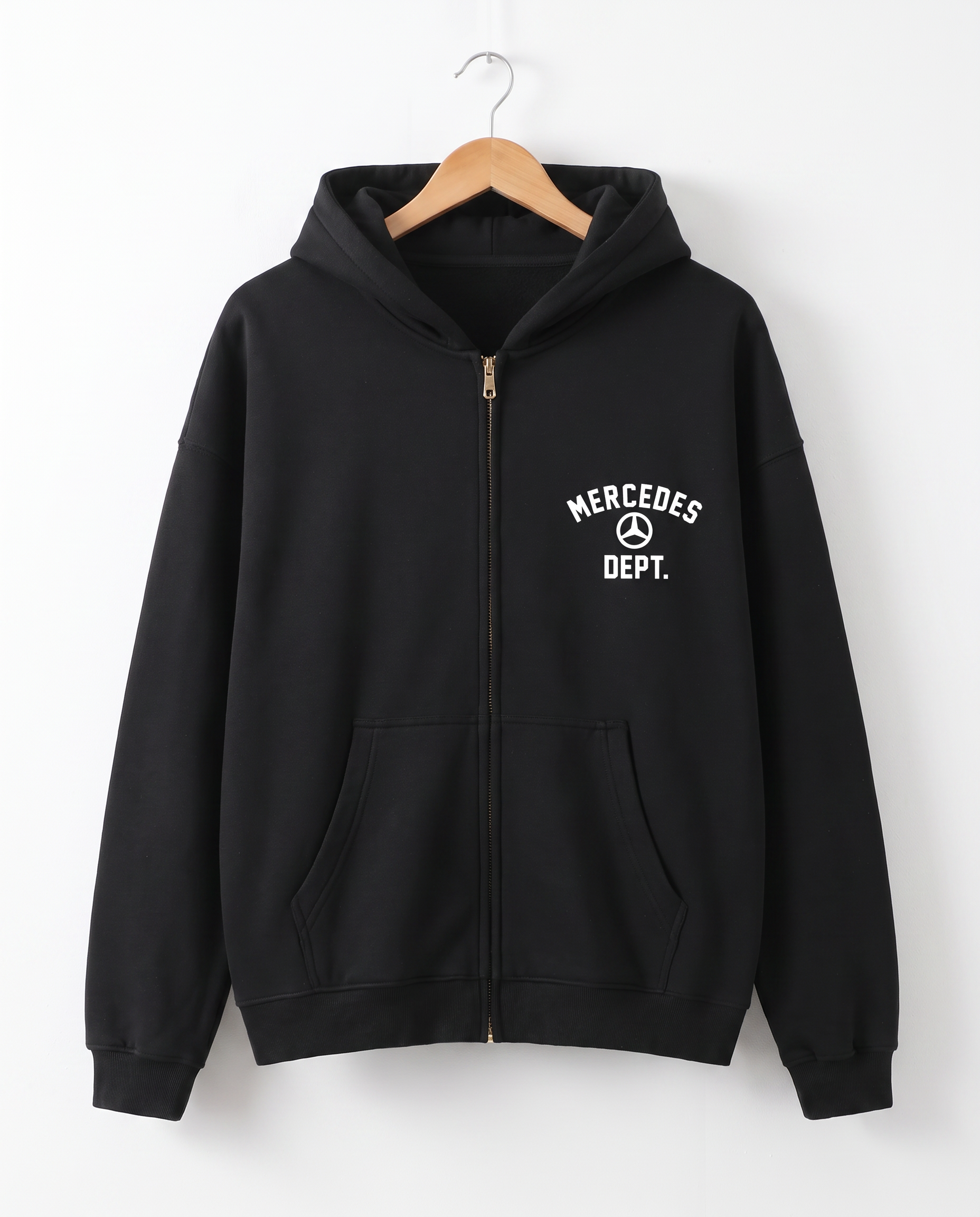 Merc Dept. Boxy Zip Hoodie in Black