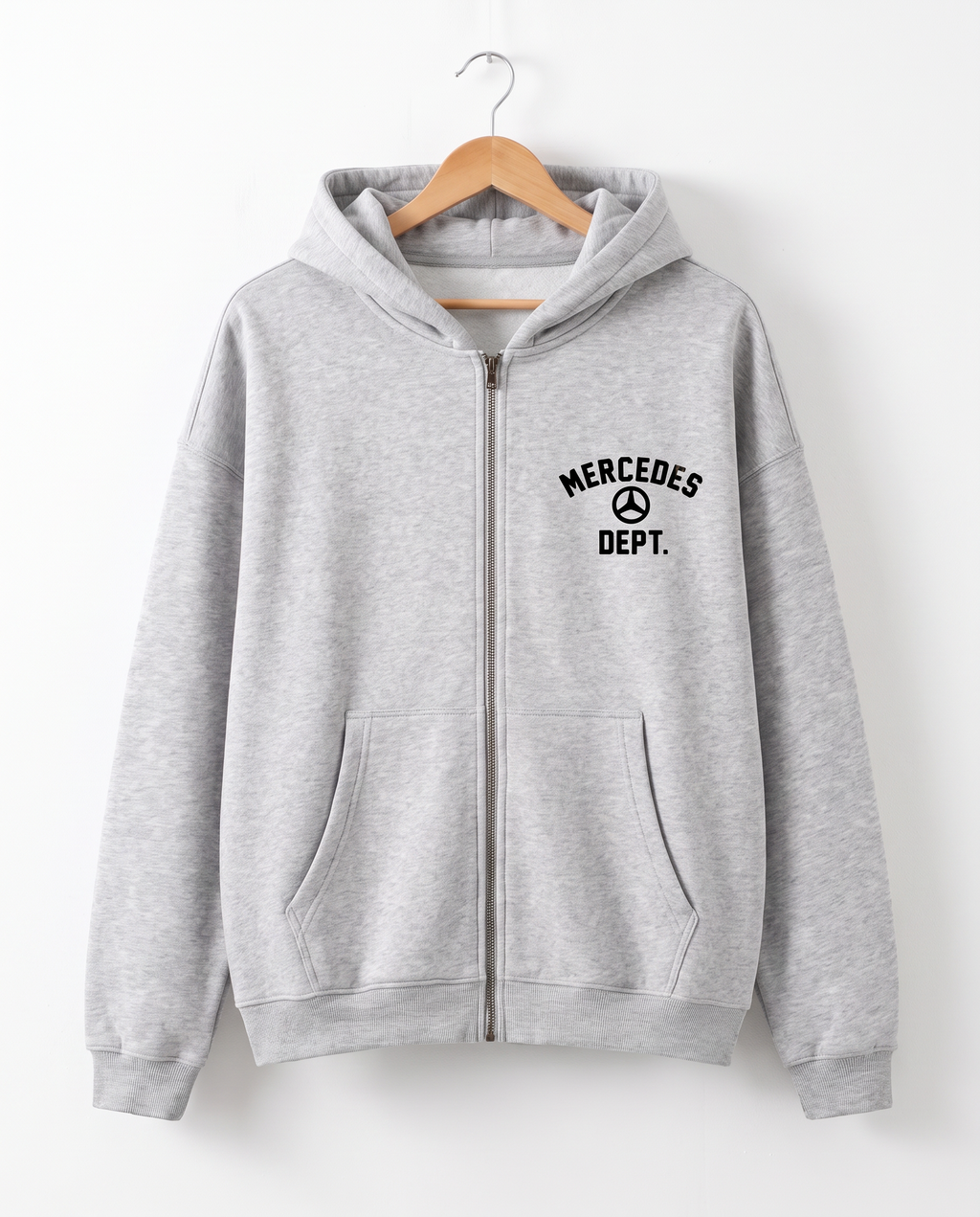 Merc Dept. Boxy Zip Hoodie in Grey