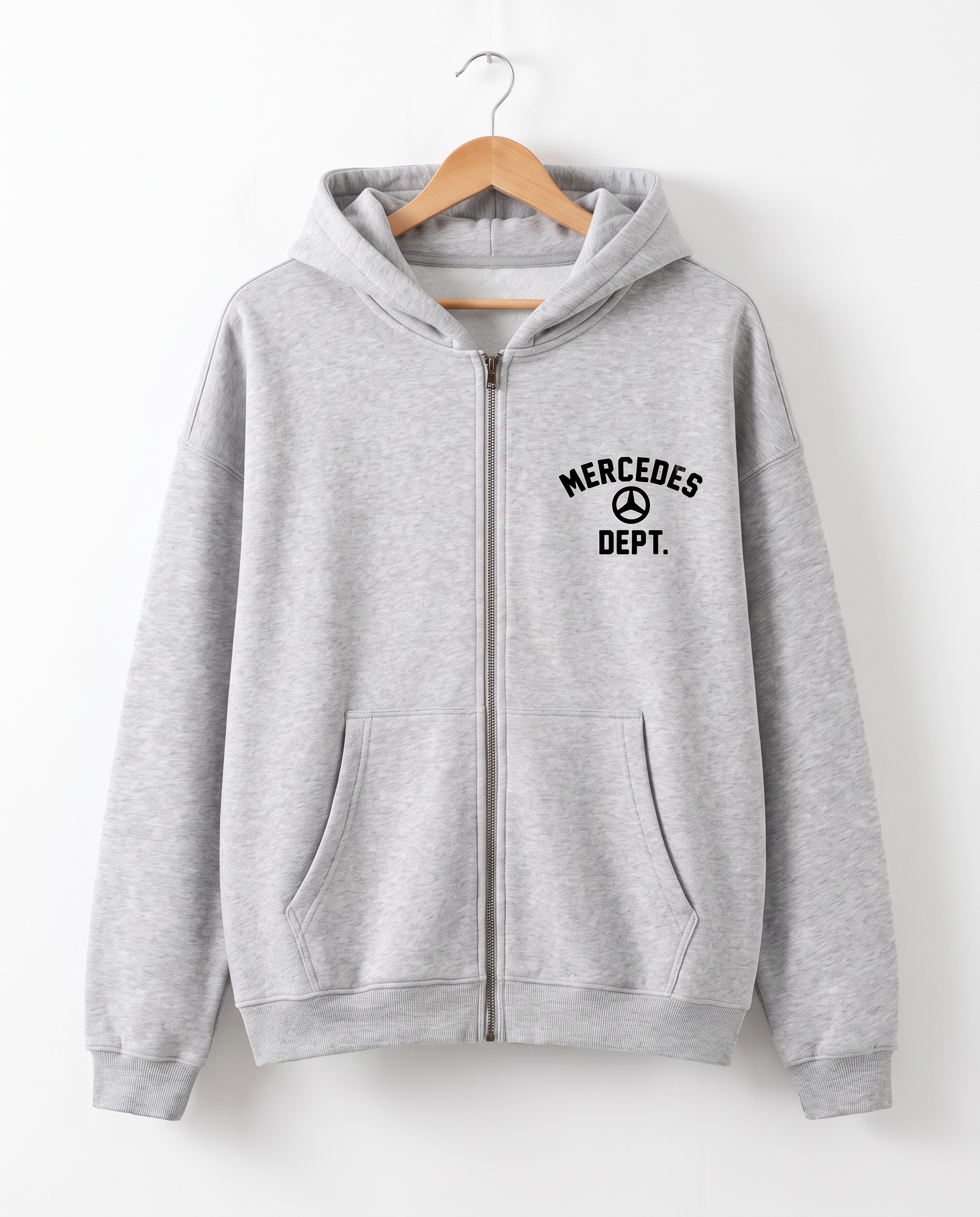 Merc Dept. Boxy Zip Hoodie in Grey