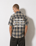 PDS Chex Boxy Button Up in Blue/Cream