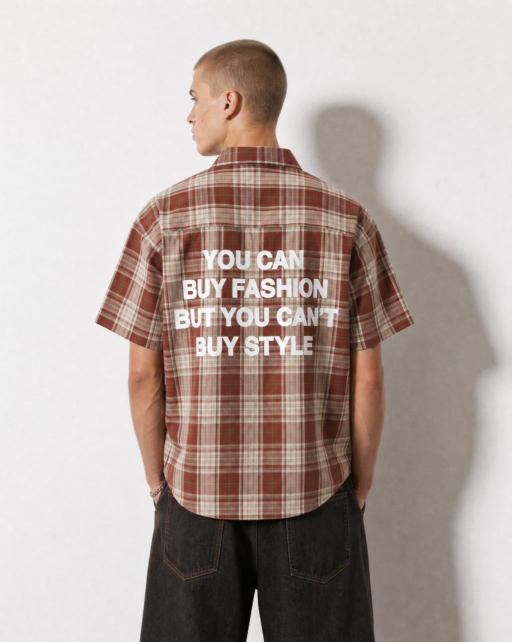 PDS Chex Boxy Button Up in Red/Cream