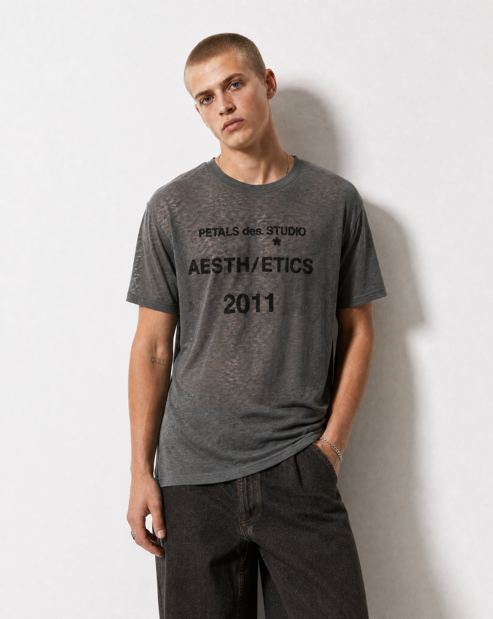 PDS 2011 Sheer Burn-out Tee in Grey
