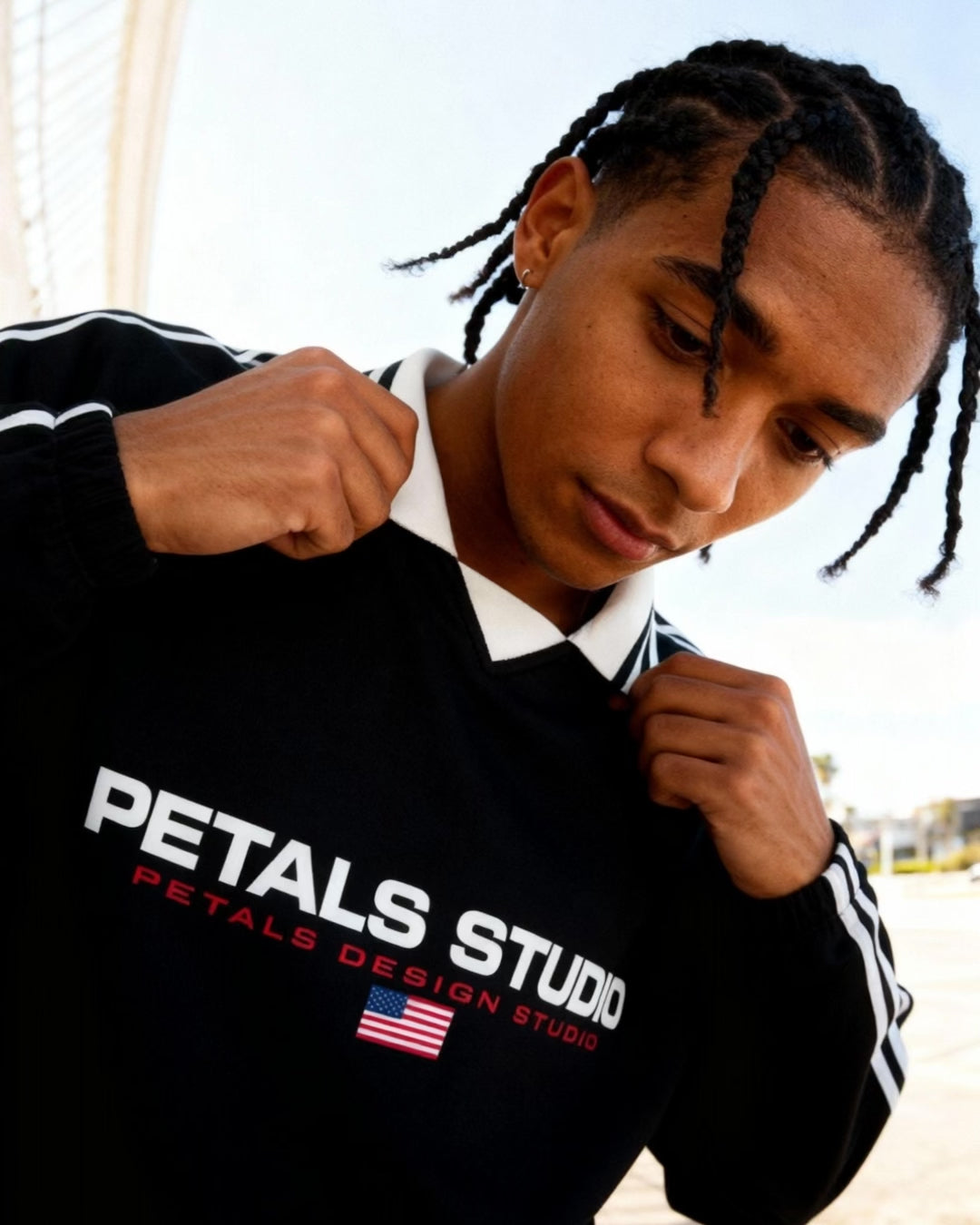 Petals Sport Drawstring Polo Sweater