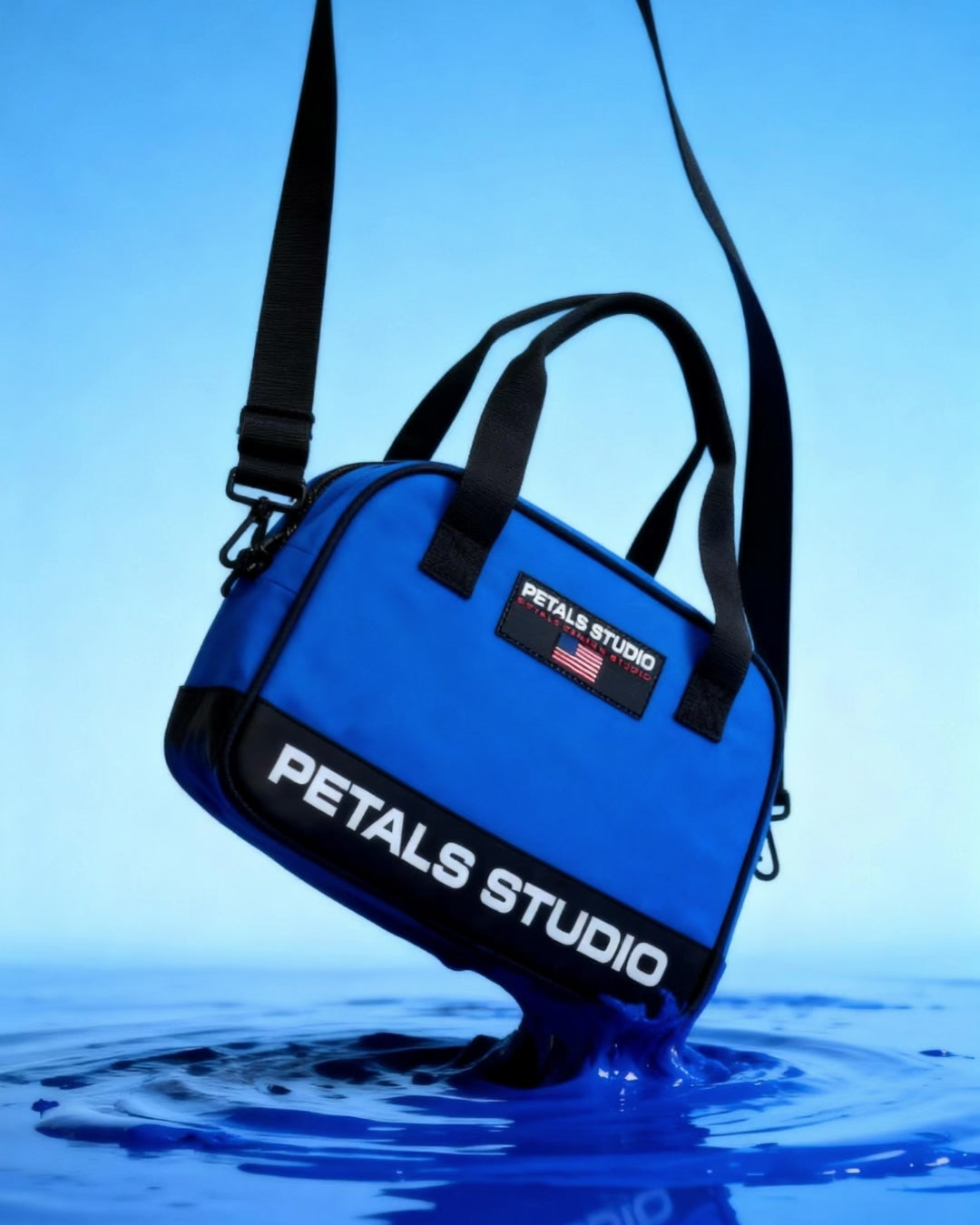 Petals Sport Nylon Bag in Blue