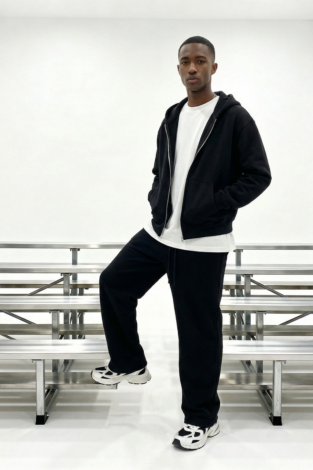 CORE: 380 GSM Straight Leg Sweatpants in Black