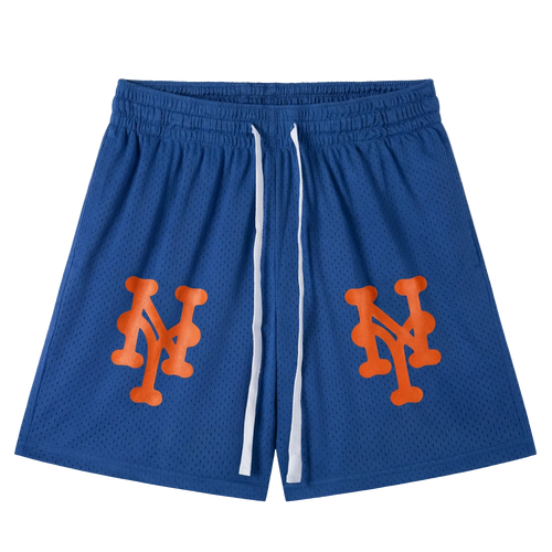 NY Queens Bootleg Mesh Shorts in Blue