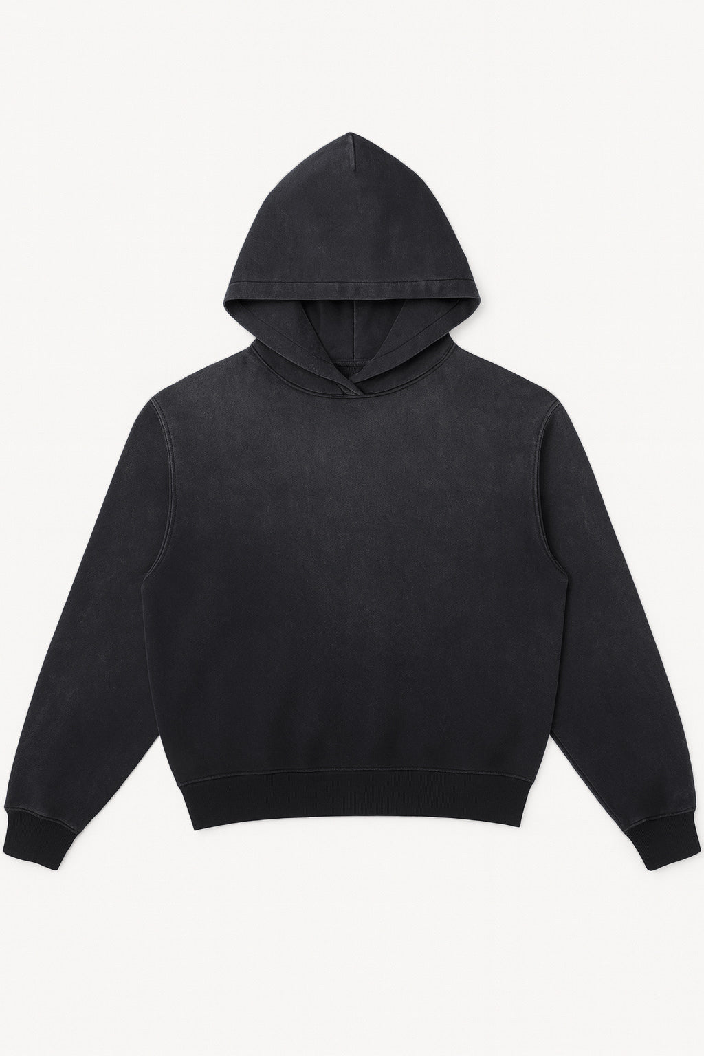 CORE: Enzyme Treated Box Hoodie in Black