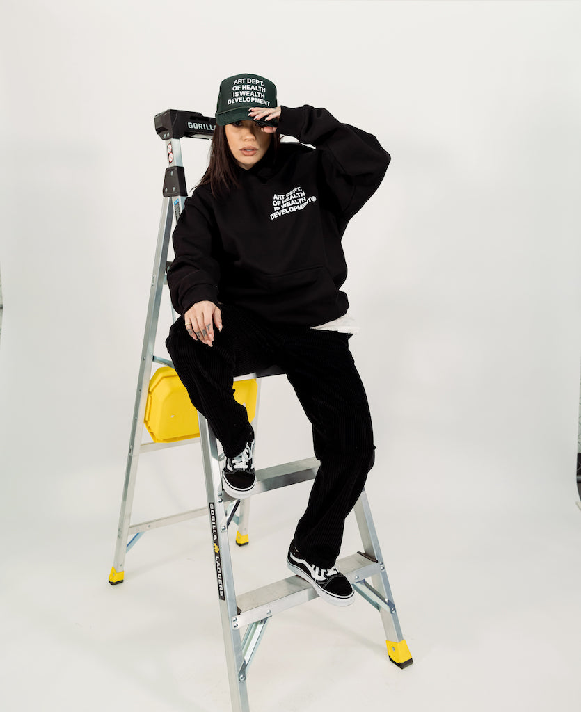 Health is Wealth Trucker Hat in Forest Green