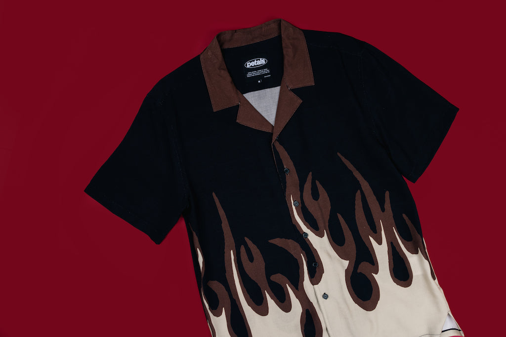 <transcy>Chemise de vacances effet papillon</transcy>