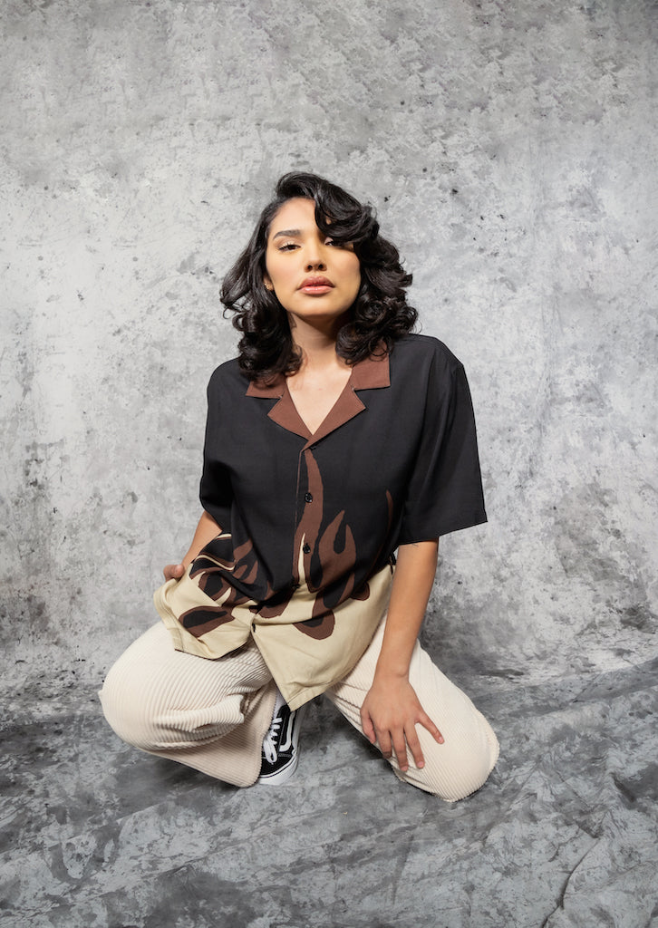 <transcy>Chemise de vacances effet papillon</transcy>
