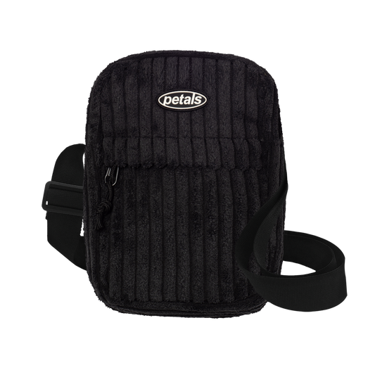 <transcy>Sac porté épaule en velours côtelé noir</transcy>