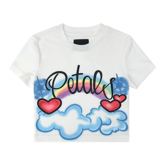Petals Airbrush Clouds Crop Tee (Large)